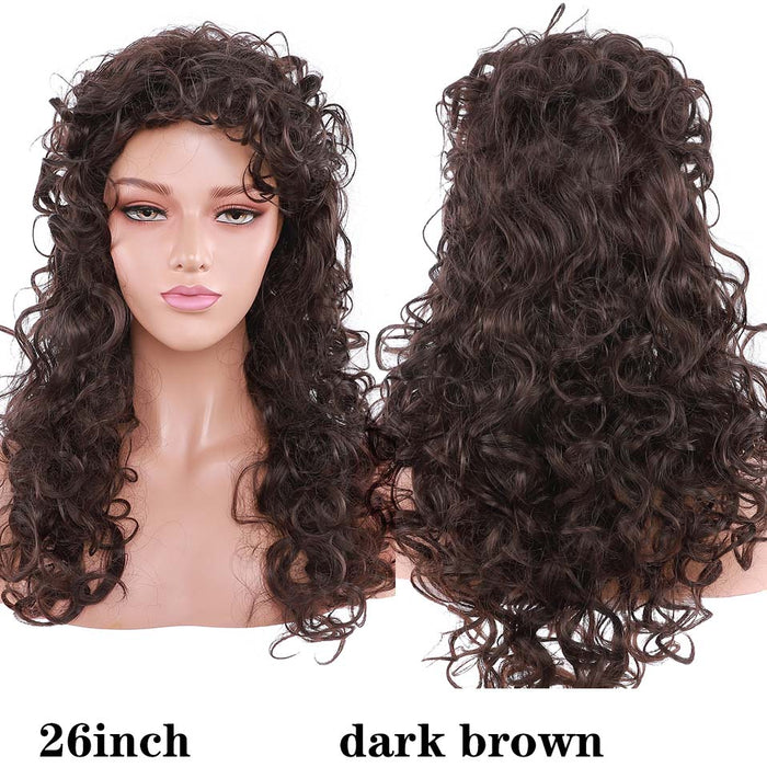 13Inch Dark Brown Medium Synthetic Wig With Bangs