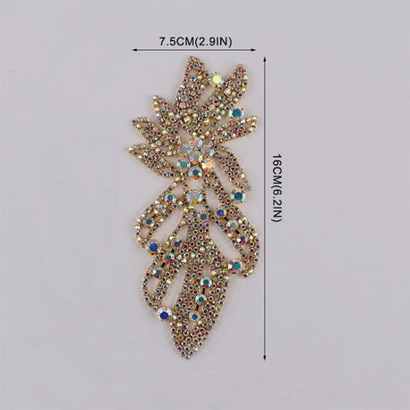 Sparkling Glass Sewn Rhinestone Crystal Patch