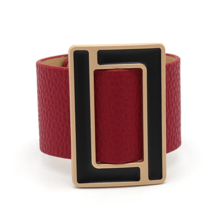 Geometric Wrap Leather Bracelet