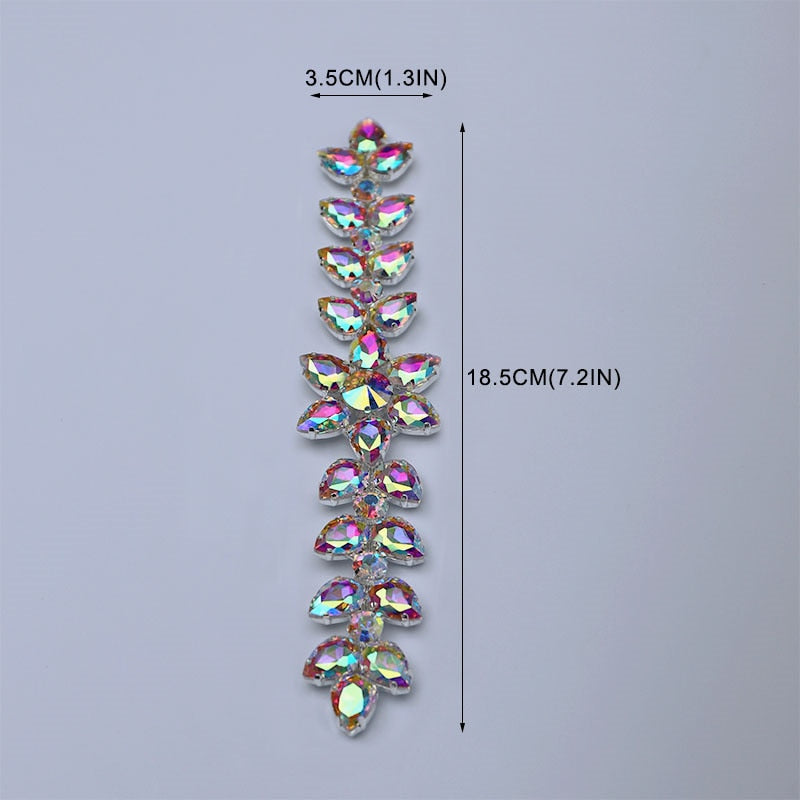 Sparkling Glass Sewn Rhinestone Crystal Patch