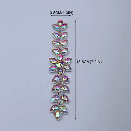 Sparkling Glass Sewn Rhinestone Crystal Patch