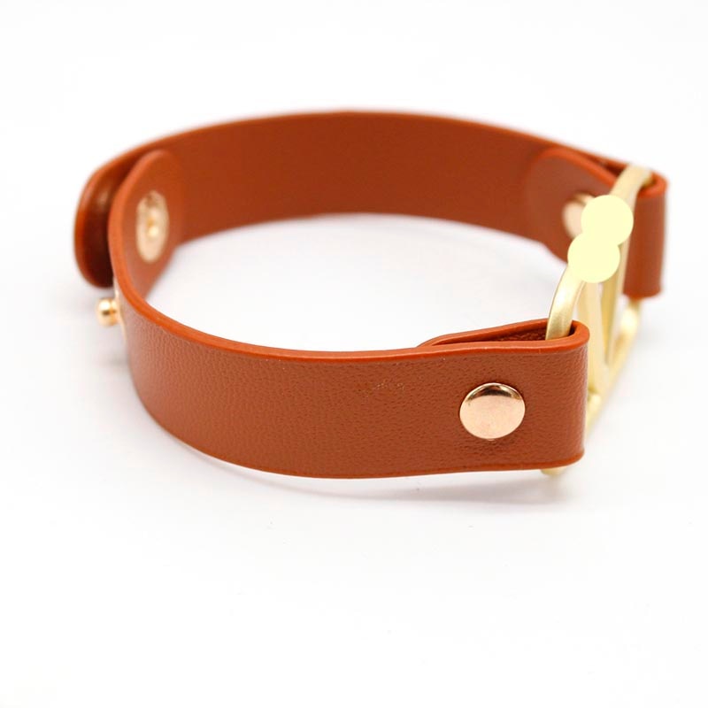 V Shaped Leather Cuff Bracelet