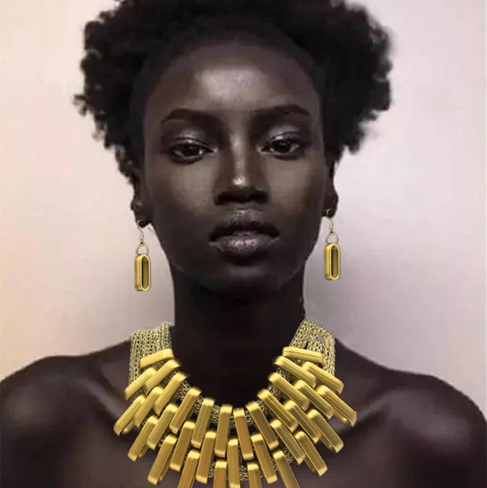 Geometric Choker Necklace Set
