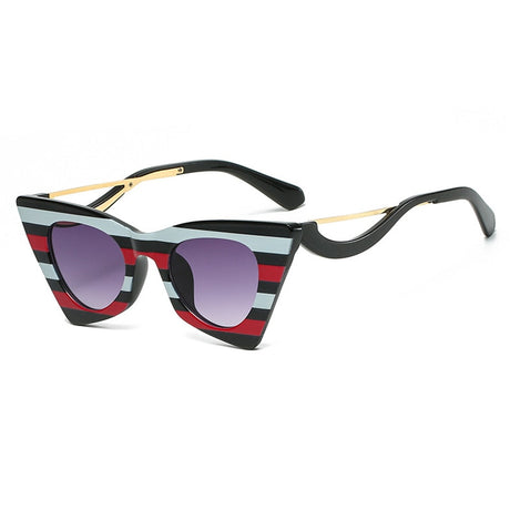 Stripe Cat Eye Sunglasses
