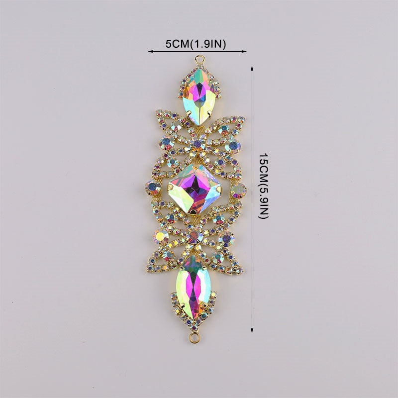 Sparkling Glass Sewn Rhinestone Crystal Patch