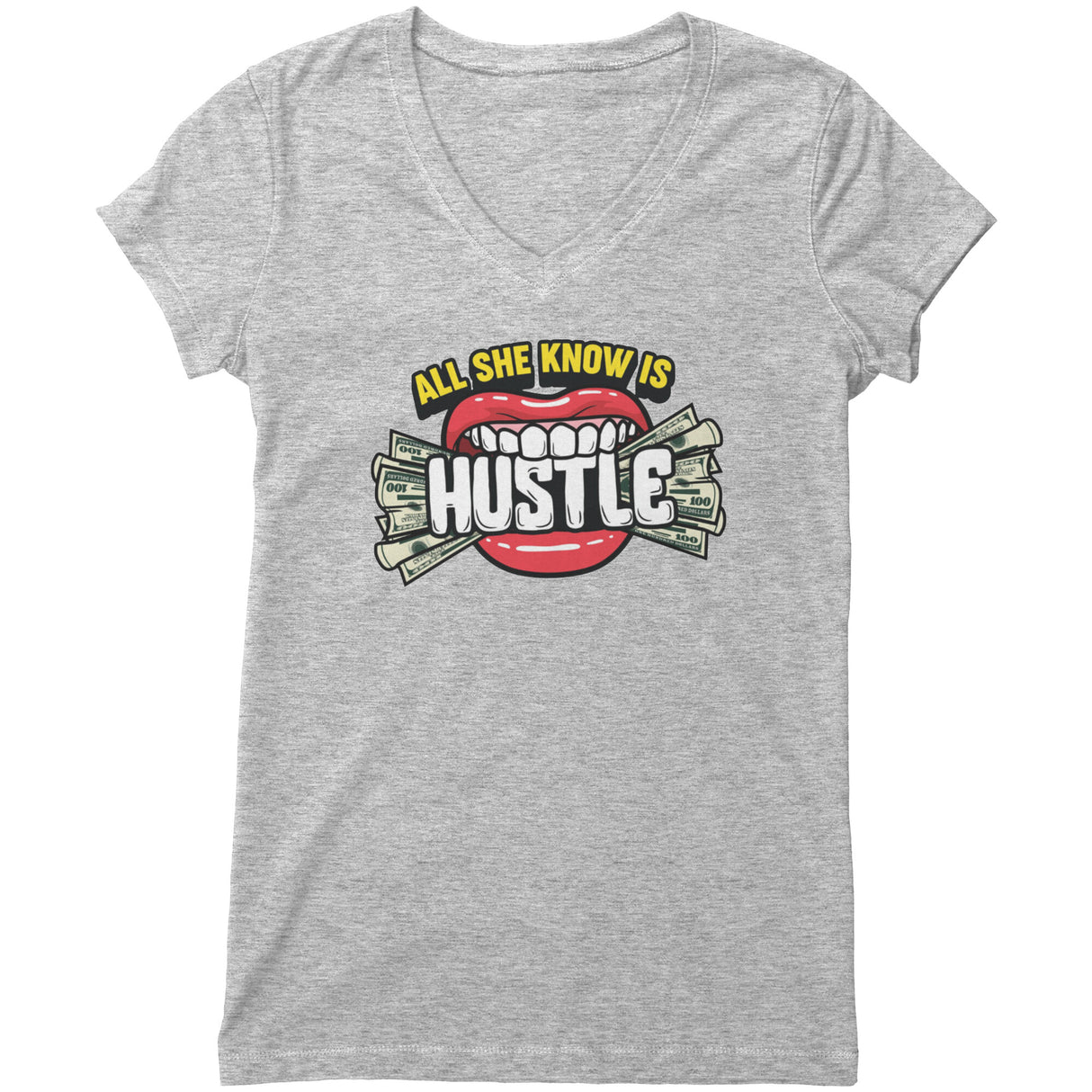She's Hustle V-neck Shirt