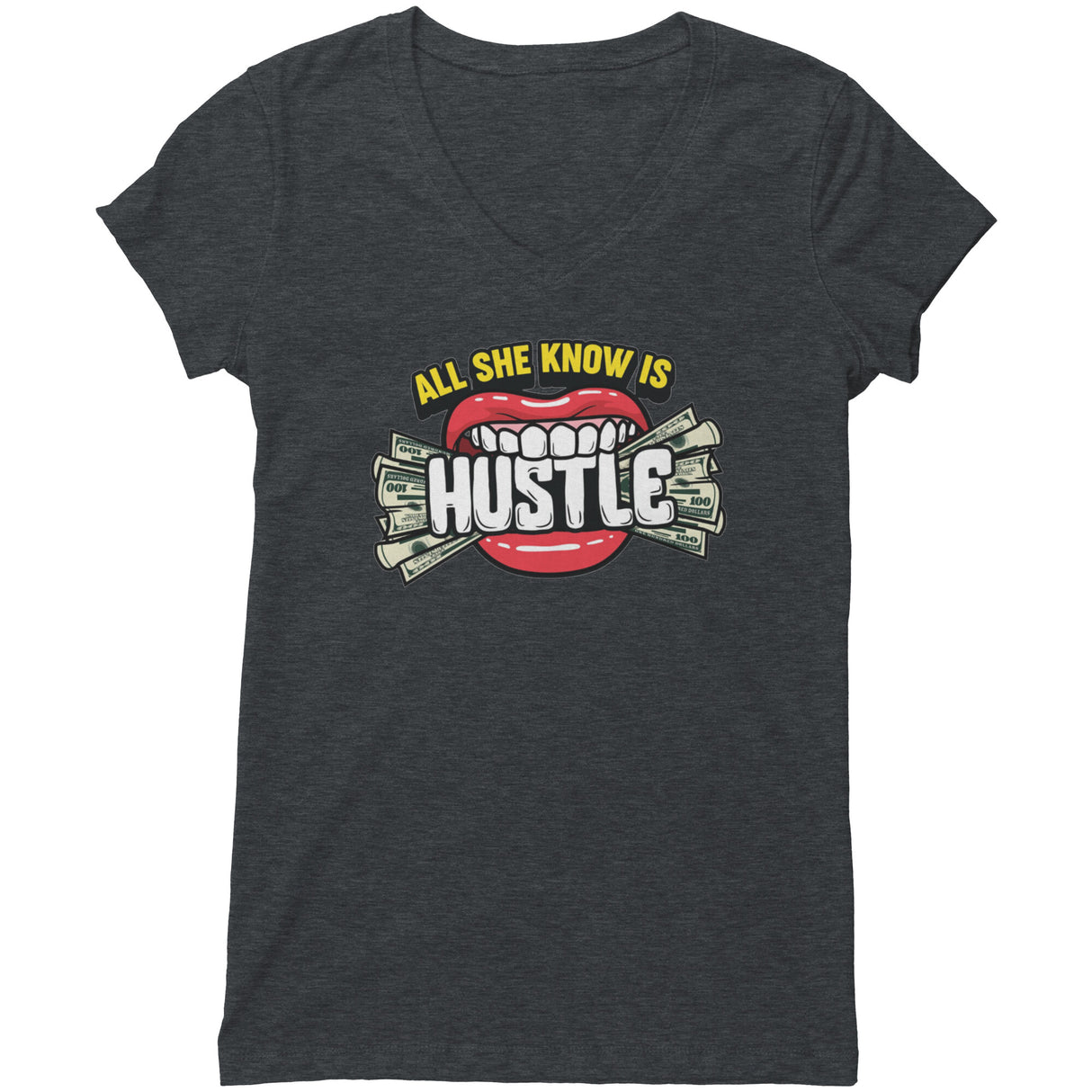 She's Hustle V-neck Shirt