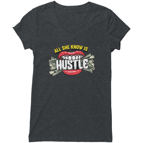 She's Hustle V-neck Shirt