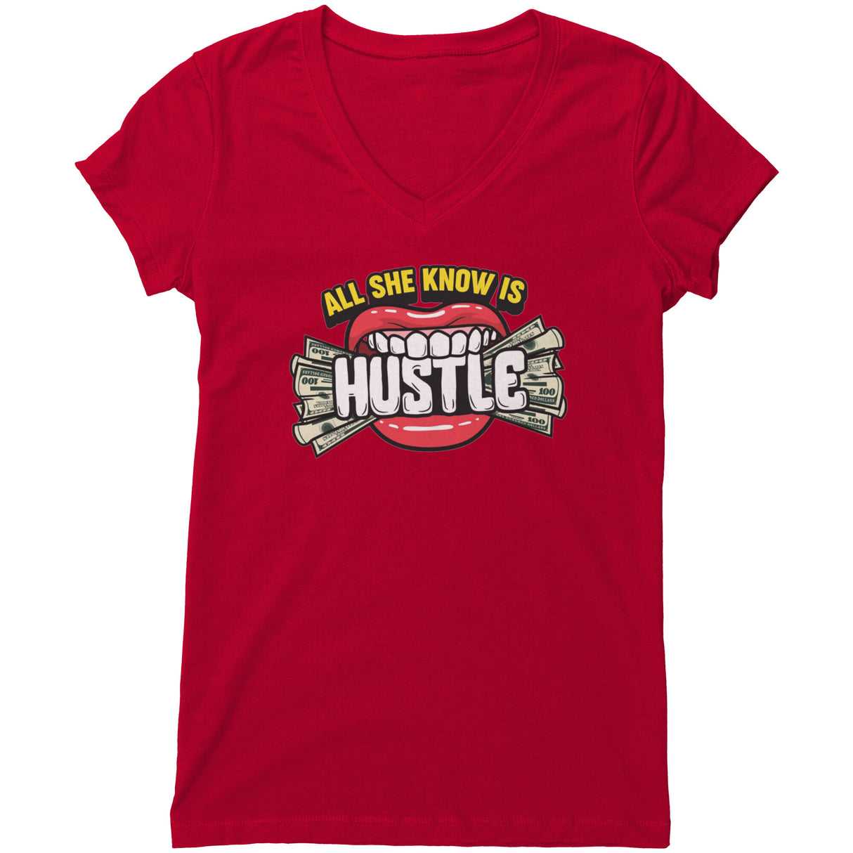 She's Hustle V-neck Shirt