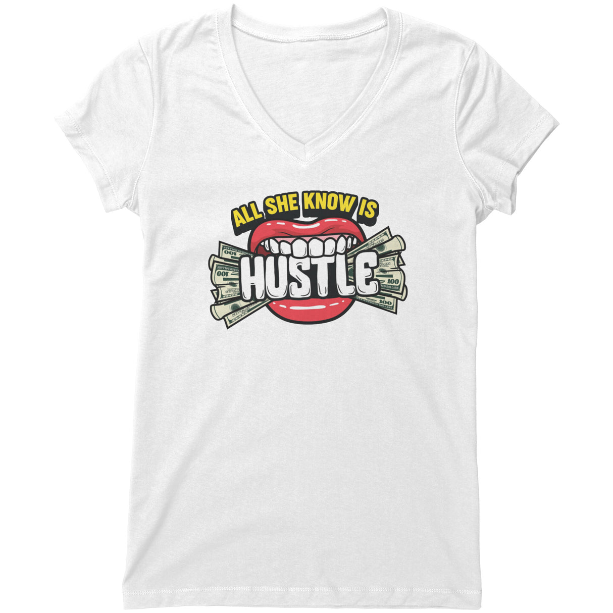 She's Hustle V-neck Shirt