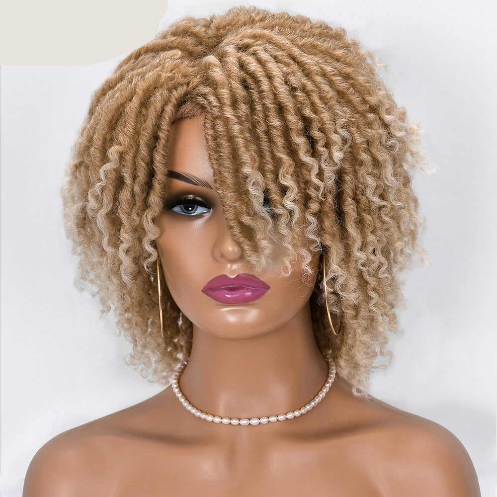 Blonde Short Dreadlock Curly Wig