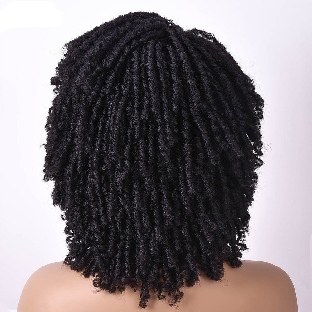 Black Short Dreadlock Curly Wig