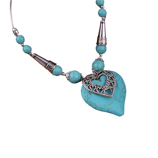 Heart pendant Silver Carved Necklaces