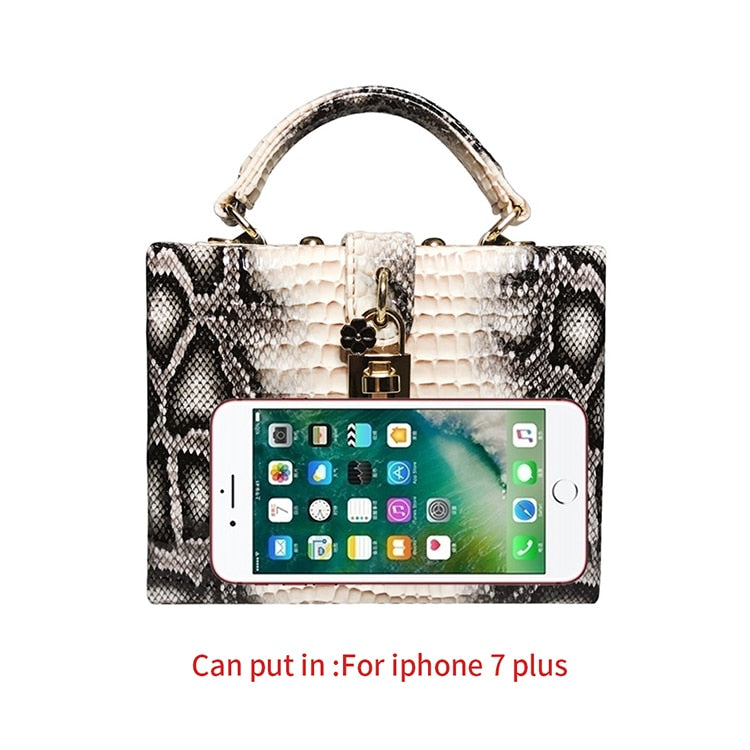 Snake Print PU Evening Clutch Bag