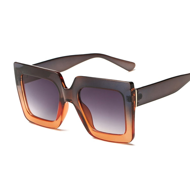 Brown Square Oversized Sunglasses