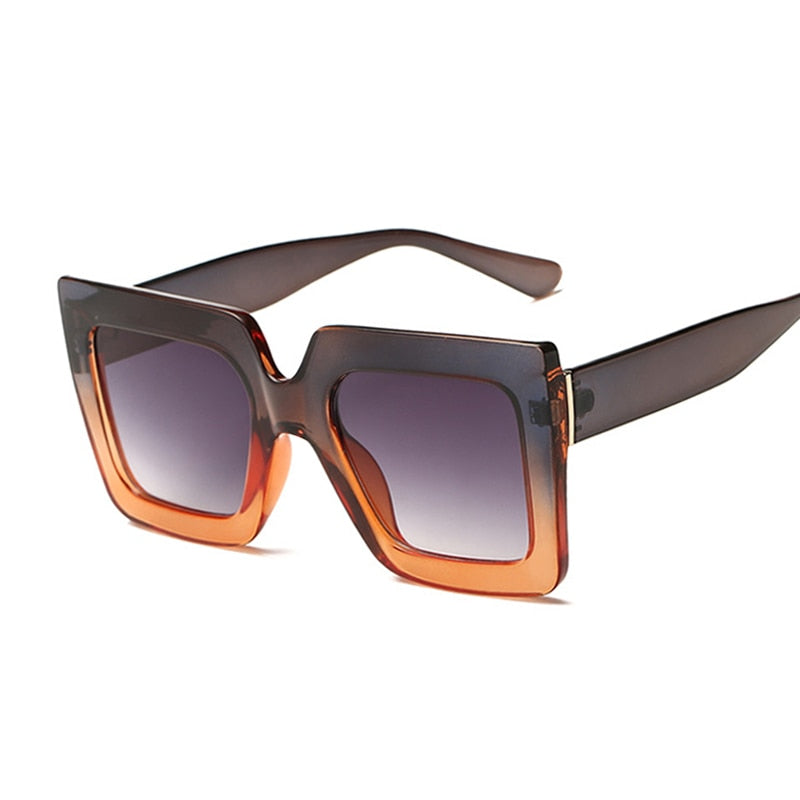 Brown Square Oversized Sunglasses