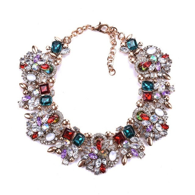 Multicolor Statement Crystal Bib Necklace