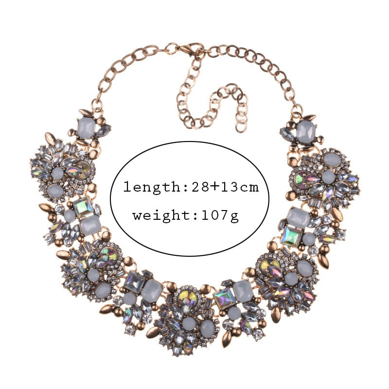 Sie of Statement Crystal Bib Necklace