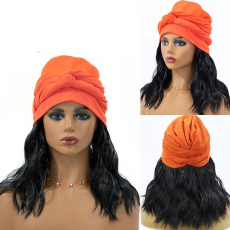 Orange Turban Cap Wig Headscarves