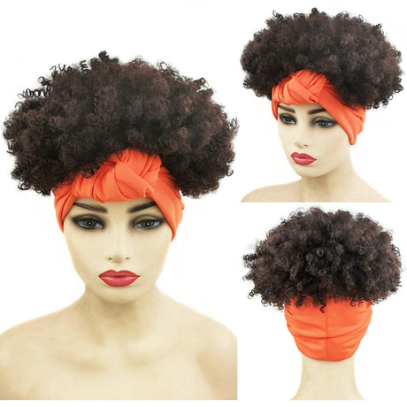 Curly Turban Cap Wig Headscarves