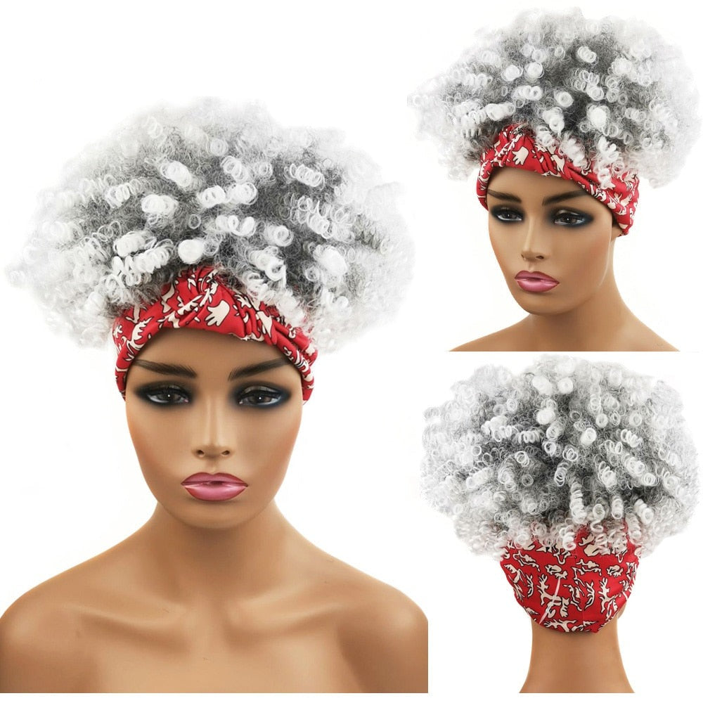 White Turban Cap Wig Headscarves