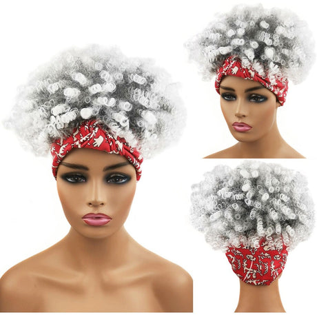 White Turban Cap Wig Headscarves