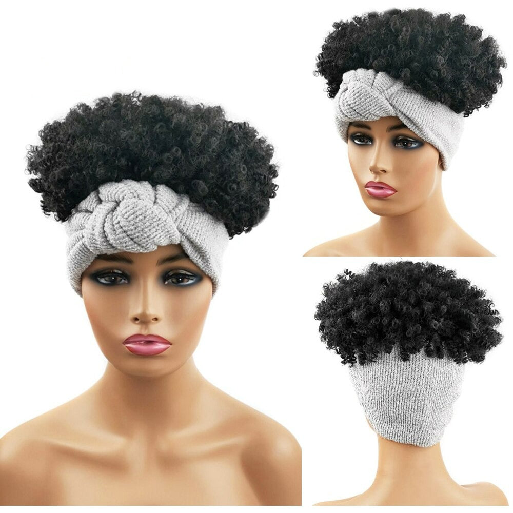 Black Turban Cap Wig Headscarves