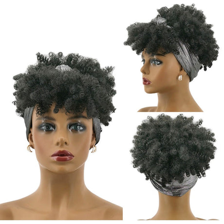 Gray Turban Cap Wig Headscarves