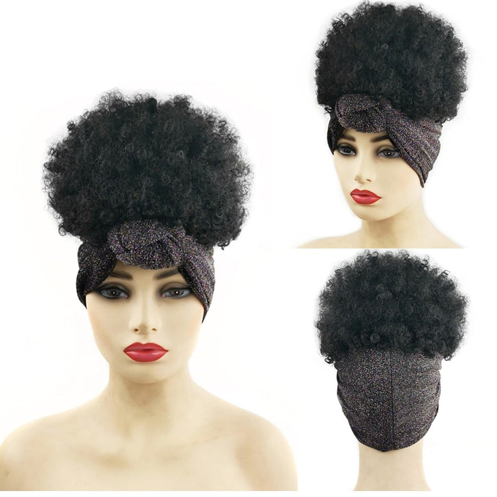 Black Turban Cap Wig Headscarves