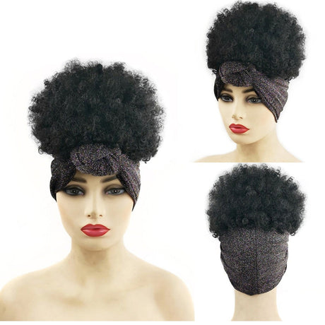 Black Turban Cap Wig Headscarves