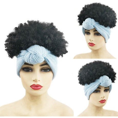 Black Turban Cap Wig Headscarves