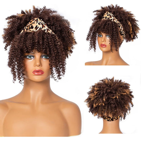 Brown Turban Cap Wig Headscarves