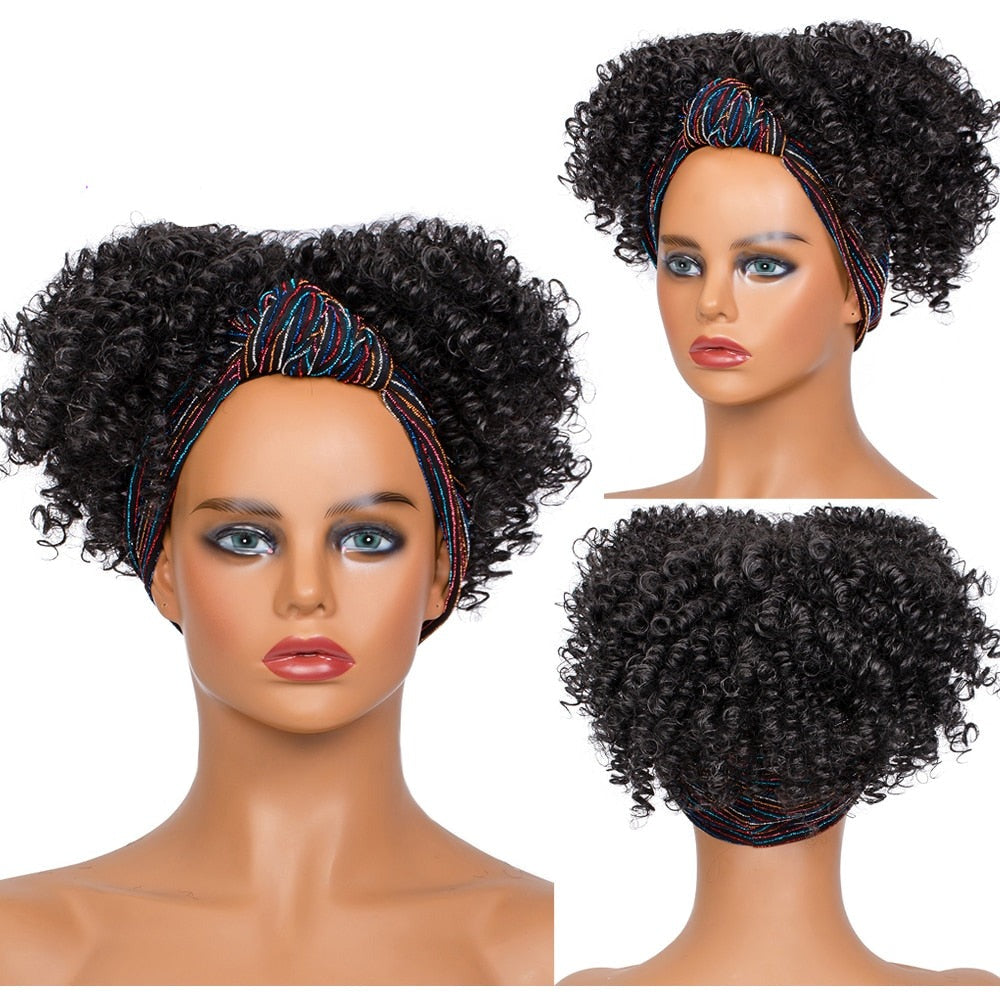 Black Turban Cap Wig Headscarves