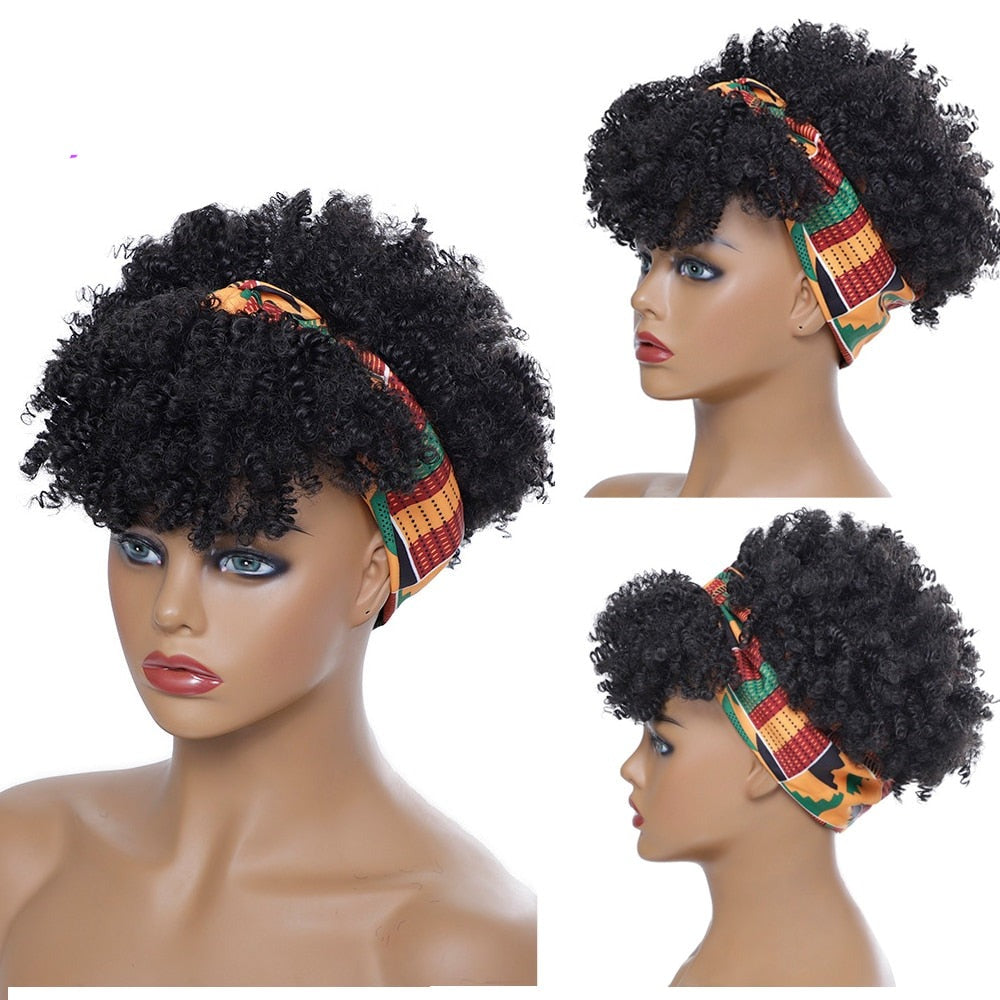 Black Turban Cap Wig Headscarves