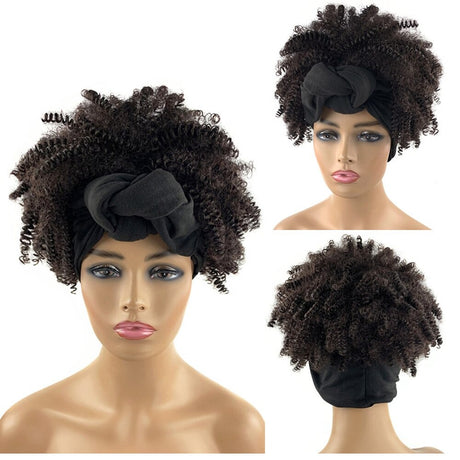 Black Turban Cap Wig Headscarves