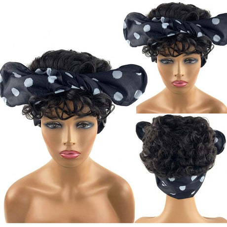 Black Turban Cap Wig Headscarves