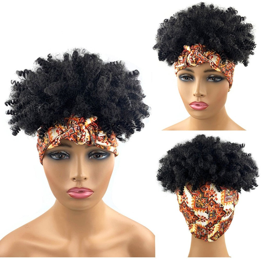 Black Turban Cap Wig Headscarves