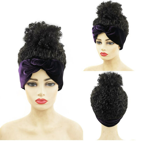 Black Turban Cap Wig Headscarves