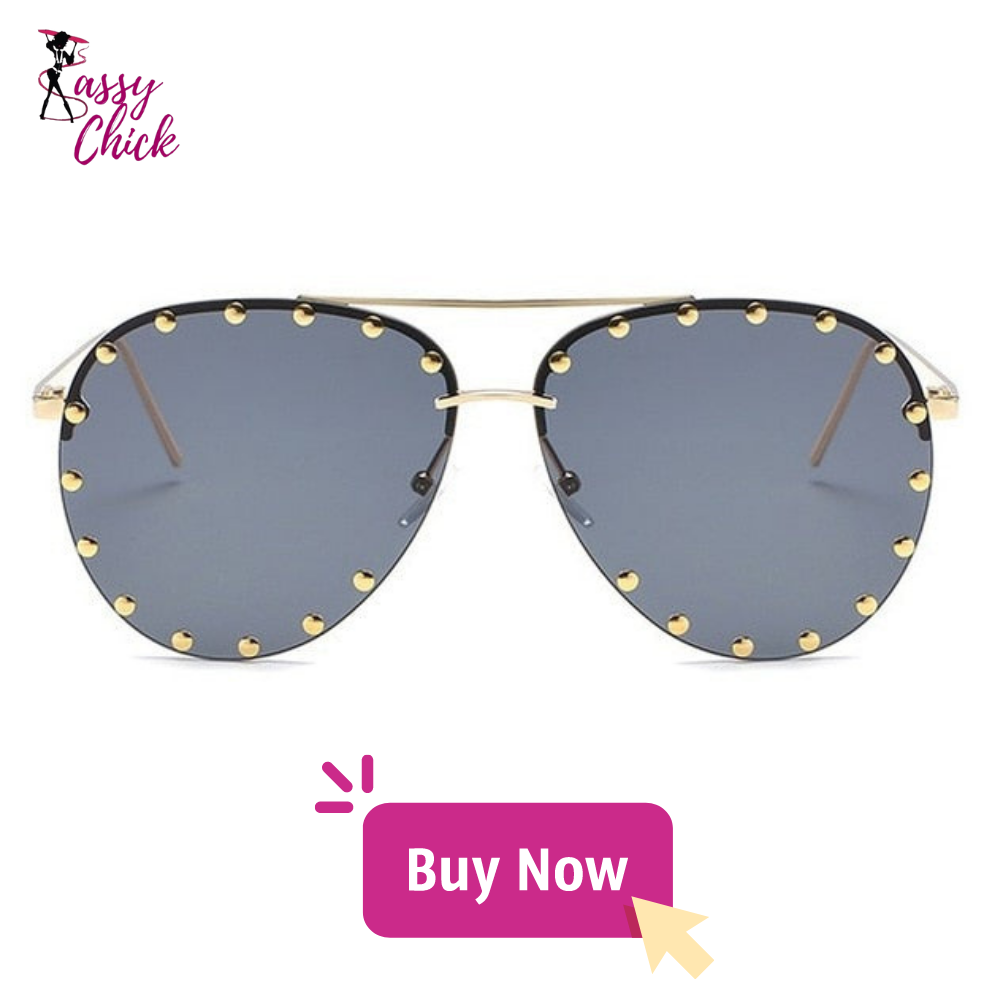 Metal Rivet Pilot Sunglasses