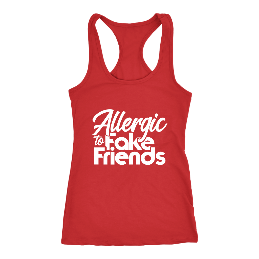 Allergic To Fake Friends Racerback Tank Top - Red | Shop Sassy Chick
