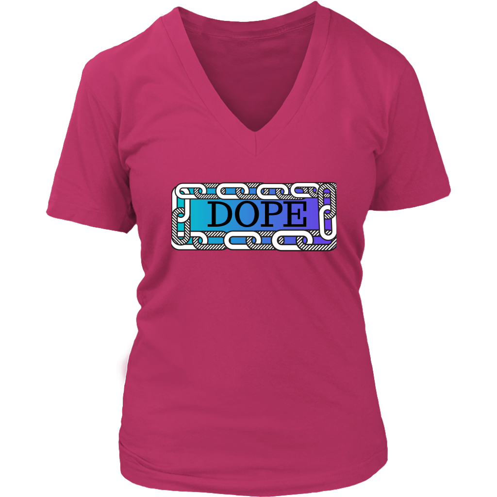 Dope Women's V- Neck Tee - Pink | Shop Sassy Chick