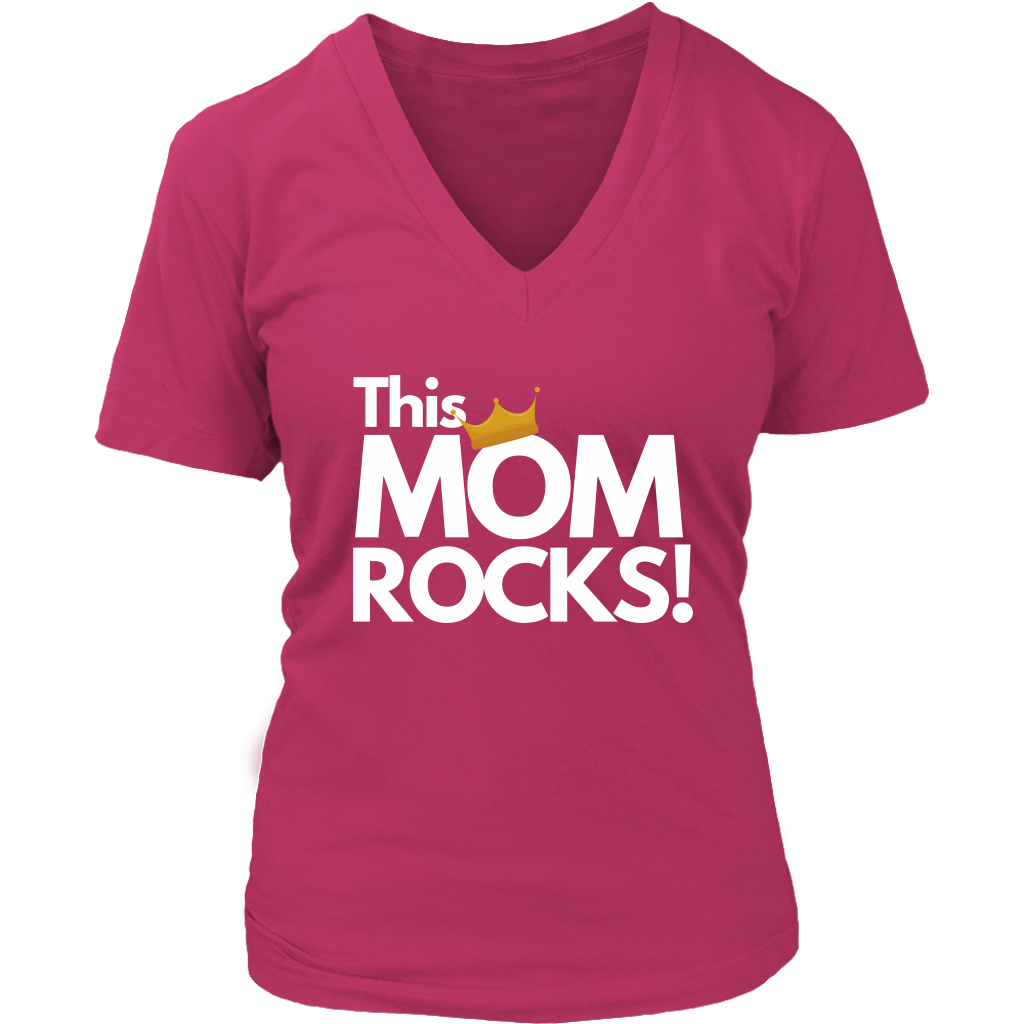 This Mom Rocks V-Neck - Shop Sassy Chick