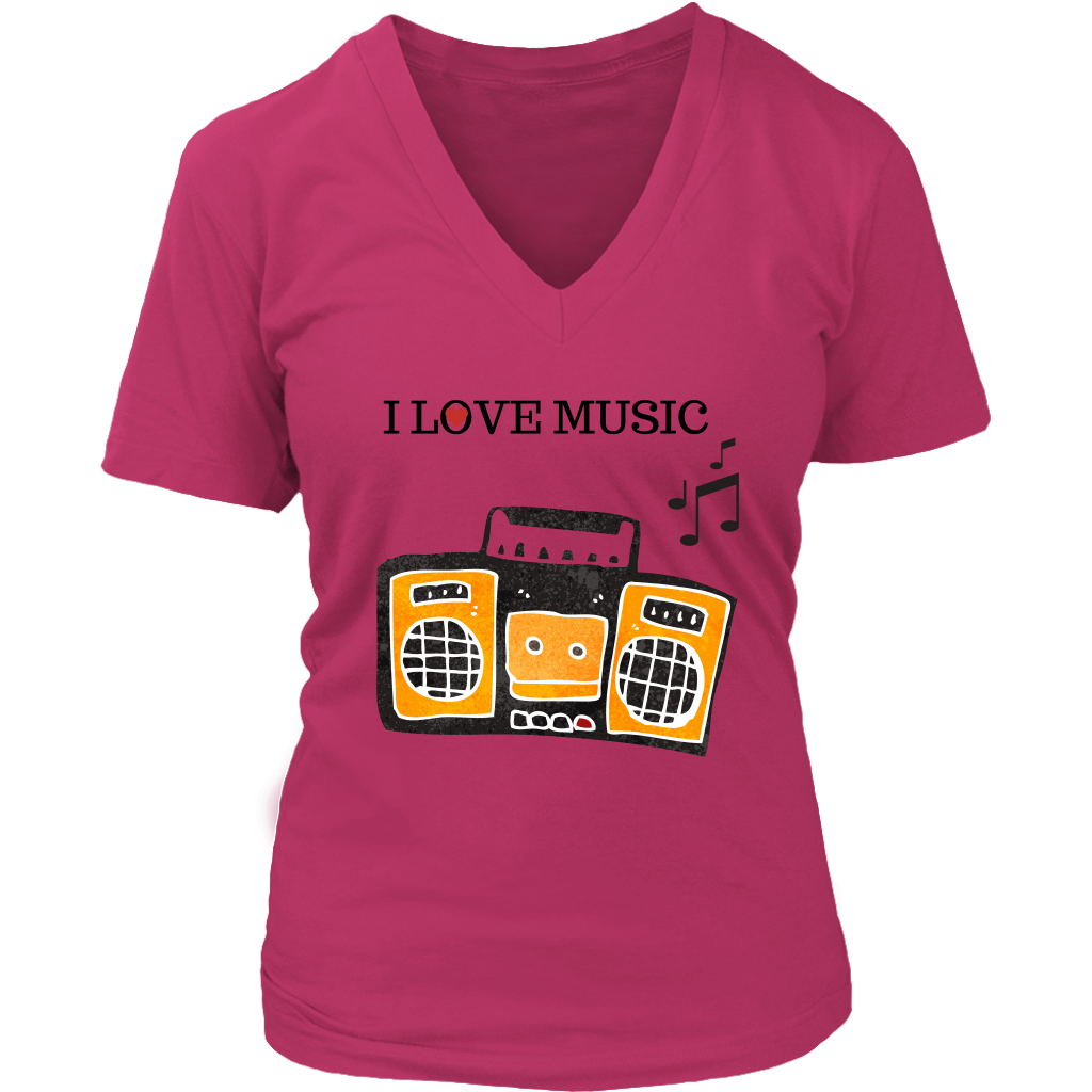 I Love Music V-Neck - Shop Sassy Chick