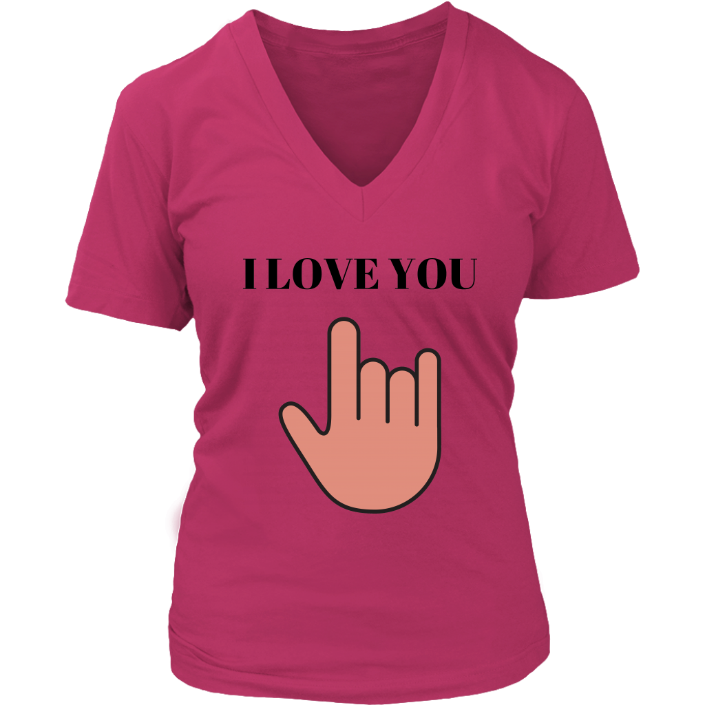 I LOVE YOU ASL V-Neck - Shop Sassy Chick