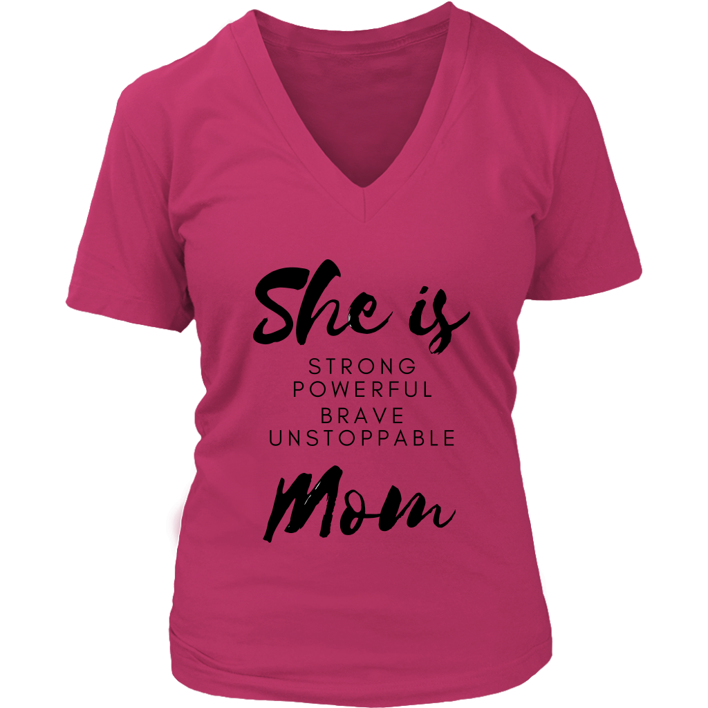 She Is Mom V-Neck - Shop Sassy Chick