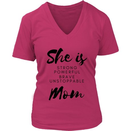 She Is Mom V-Neck - Shop Sassy Chick