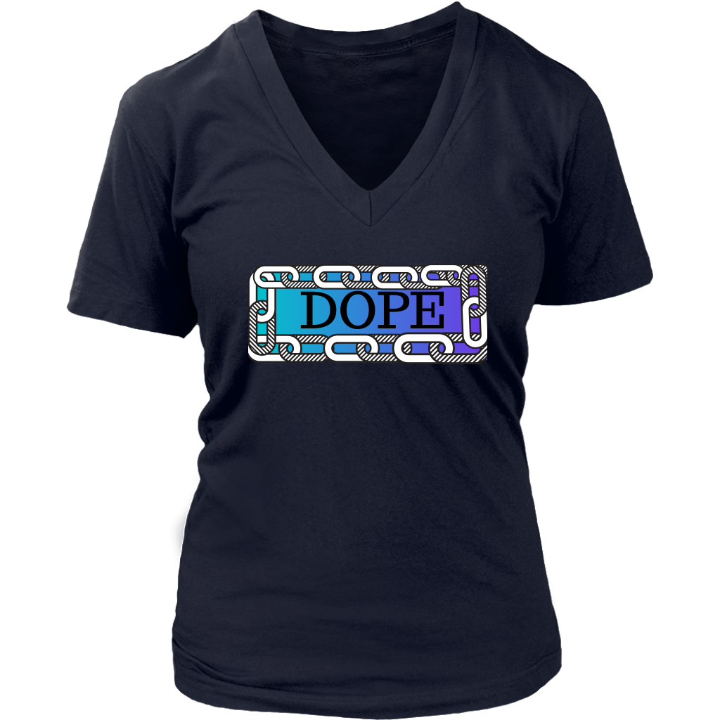 Dope Women's V- Neck Tee - Navy | Shop Sassy Chick