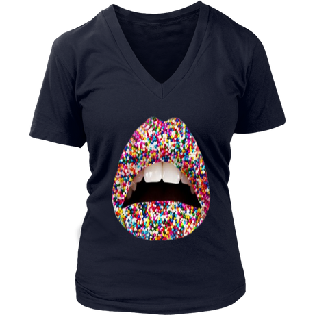 Sprinkles Lips V-Neck - Shop Sassy Chick