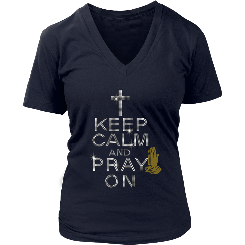 Keel Calm And Pray On V-Neck - Shop Sassy Chick
