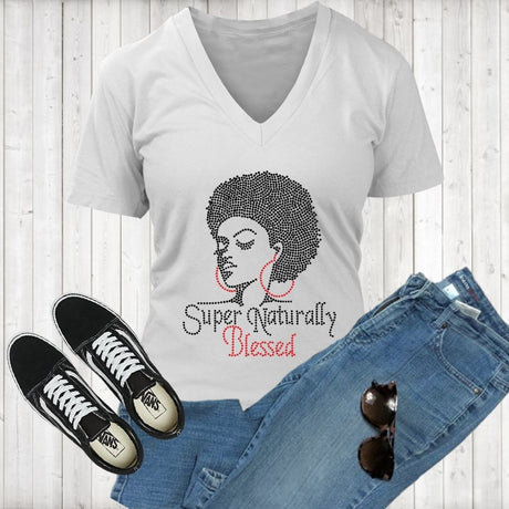 SuperNatrually Blessed V- Neck - Shop Sassy Chick
